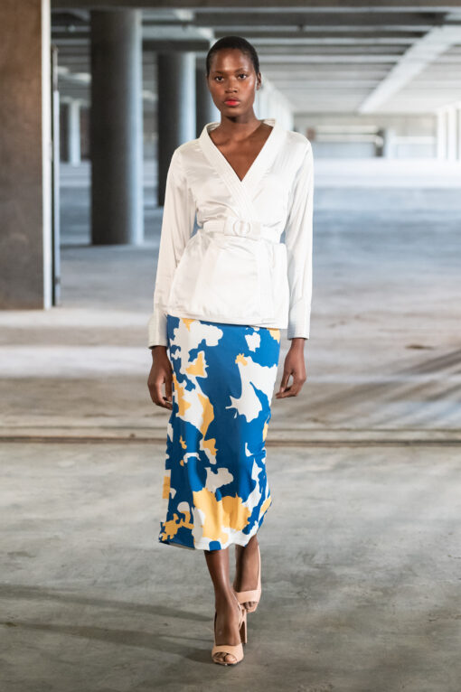 RUB407 Mapungubwe Flora Print Tapered Skirt