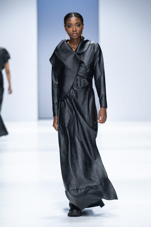 RUB436 Faux Leather Coat