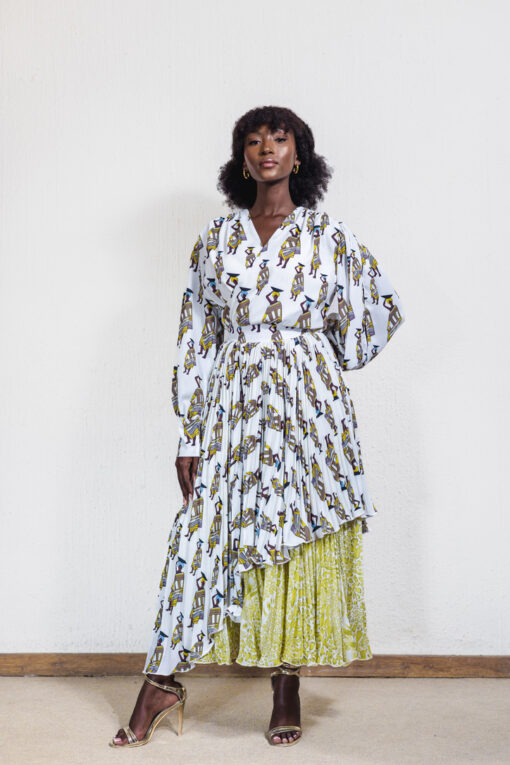 Nakisani Pleated Layered Skirt