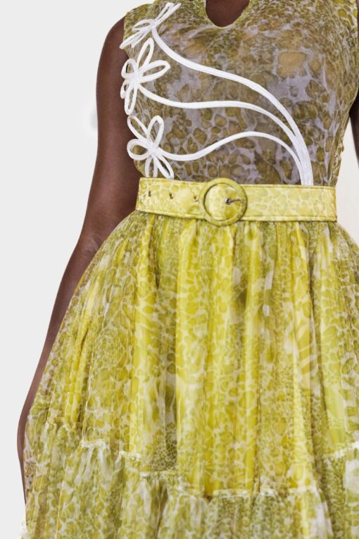 Round Buckle Belt in Nngwe Print