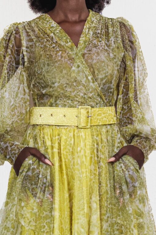 Square Buckle Belt in Nngwe Print